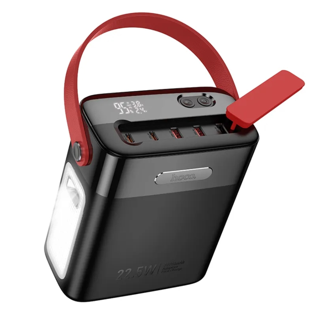 Cu fir - Power Bank J143 80000mAh cu încărcare rapidă 22.5W + PD 20W – Ecran LED, Negru