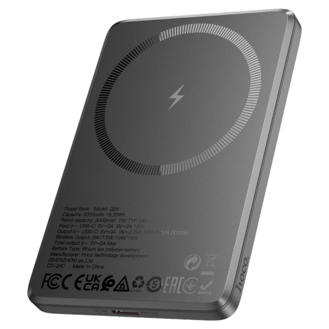 Power Bank magnetic HOCO Q26 Joy PD20W 5000mAh – Ultra-subțire, încărcare rapidă wireless și design premium! [3]