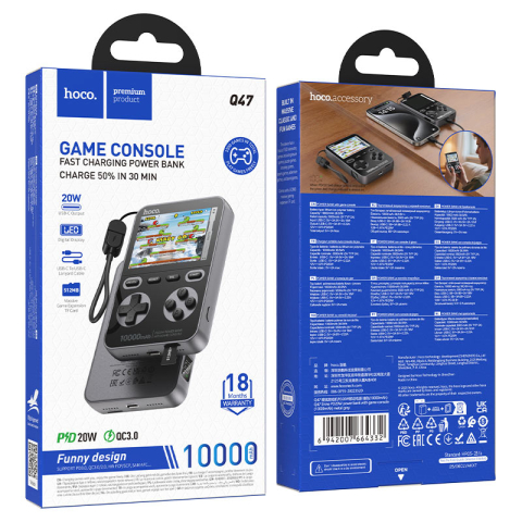 Пауэрбанк Q47 Shine PD20W с игровой консолью, 10000mAh, Черный – энергия и развлечения в одном устройстве! [5]