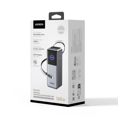 Внешний аккумулятор UGREEN Nexode 20000mAh 165W – Максимальная мощность в пути [1]