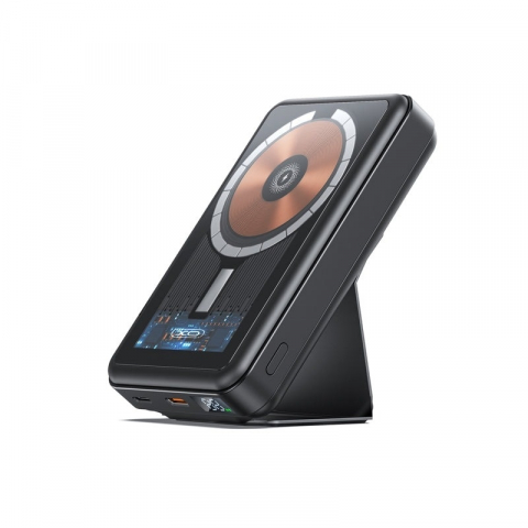 Telefoane şi comunicații - Power Bank Wireless Transparent Magnetic PR202, 10000mAh, Fast Charging (15W Wireless Charging / PD20W)