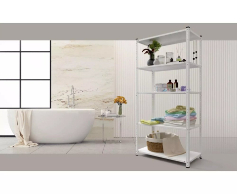 Металлический стеллаж на болтах Euro Raft Elegant 1840x950x440 мм, 5 металлических полок, белый [4]