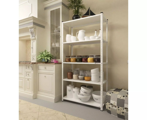 Металлический стеллаж на болтах Euro Raft Elegant 1840x950x440 мм, 5 металлических полок, белый [1]