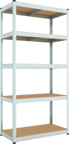 Rafturi pentru depozitare - Raft metalic de depozitare Euro Raft Budget 2000x1000x450 mm, 5 rafturi MDF, galvanizat