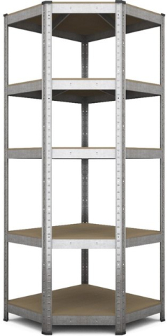 Rafturi pentru depozitare - Raft metalic de depozitare Euro Raft Budget colț 1800x700x400x425 mm, 5 rafturi MDF, galvanizat