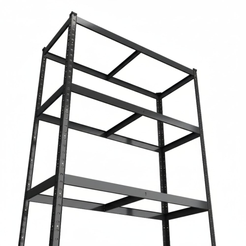 Raft metalic de depozitare Euro Raft Standard 1800x900x400 mm, 5 rafturi MDF, antracit [2]