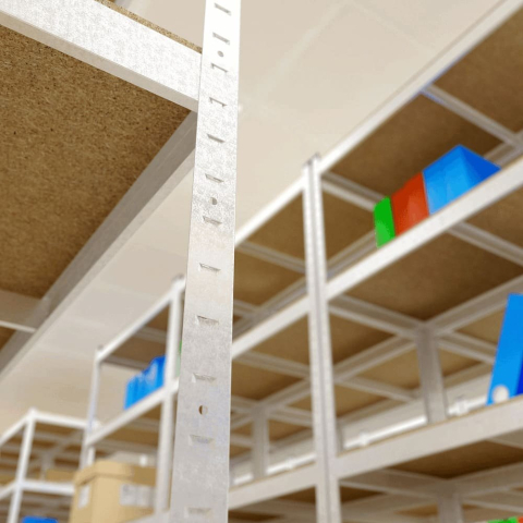 Raft metalic de depozitare Euro Raft Standard 2400x1200x500 mm, 5 rafturi MDF, galvanizat [6]