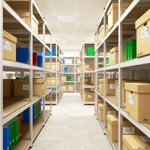 Raft metalic de depozitare Euro Raft Standard 2400x1200x500 mm, 5 rafturi MDF, galvanizat [4]