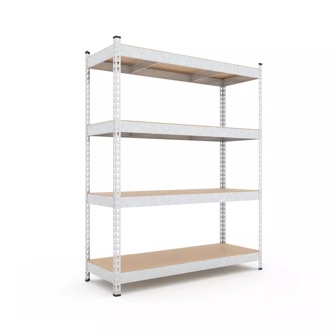 Rafturi pentru depozitare - Raft metalic de depozitare EURO RAFT Titan, industrial, 1800x1200x400 mm, 4 rafturi MDF, galvanizat