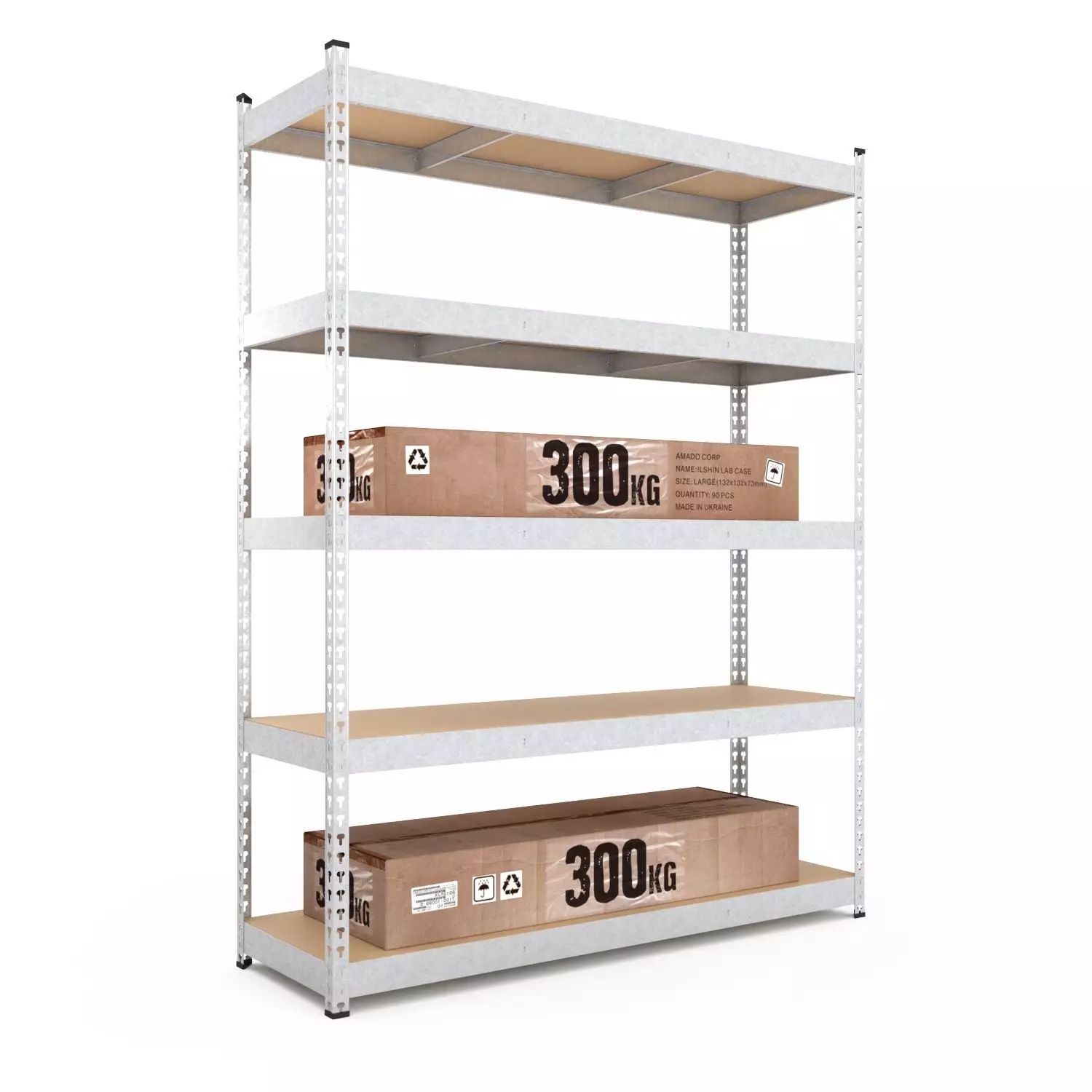 Raft metalic de depozitare EURO RAFT Titan, industrial, 2160x1200x800 mm, 5 rafturi MDF, galvanizat [1]