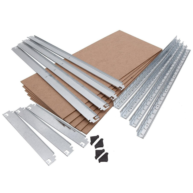 Raft metalic depozitare Nex Budget 1600x800x300 mm, 4 rafturi MDF, galvanizat [4]