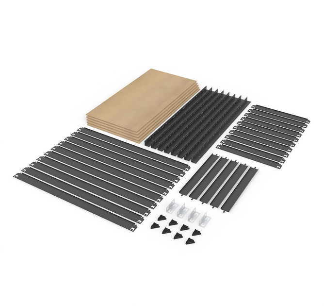 Raft metalic depozitare Nex Budget 1800x900x400 mm, 5 rafturi MDF, Antracit [3]