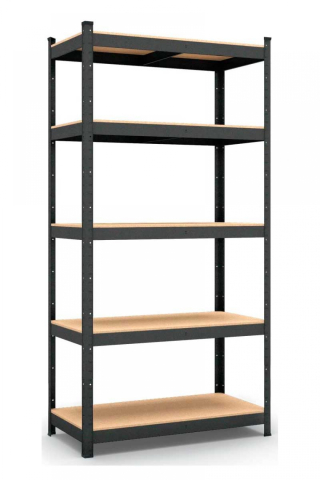 Rafturi pentru depozitare - Raft metalic de depozitare Euro RAFT Budget (2000x1000x400 mm, 5 rafturi MDF, Antracit)