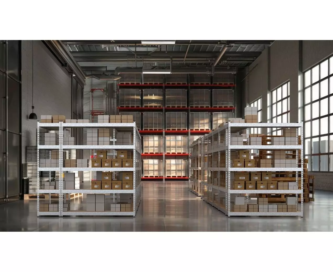 Raft metalic mare Nex Titan 2160x1200x800 mm, 5 rafturi MDF, galvanizat [2]