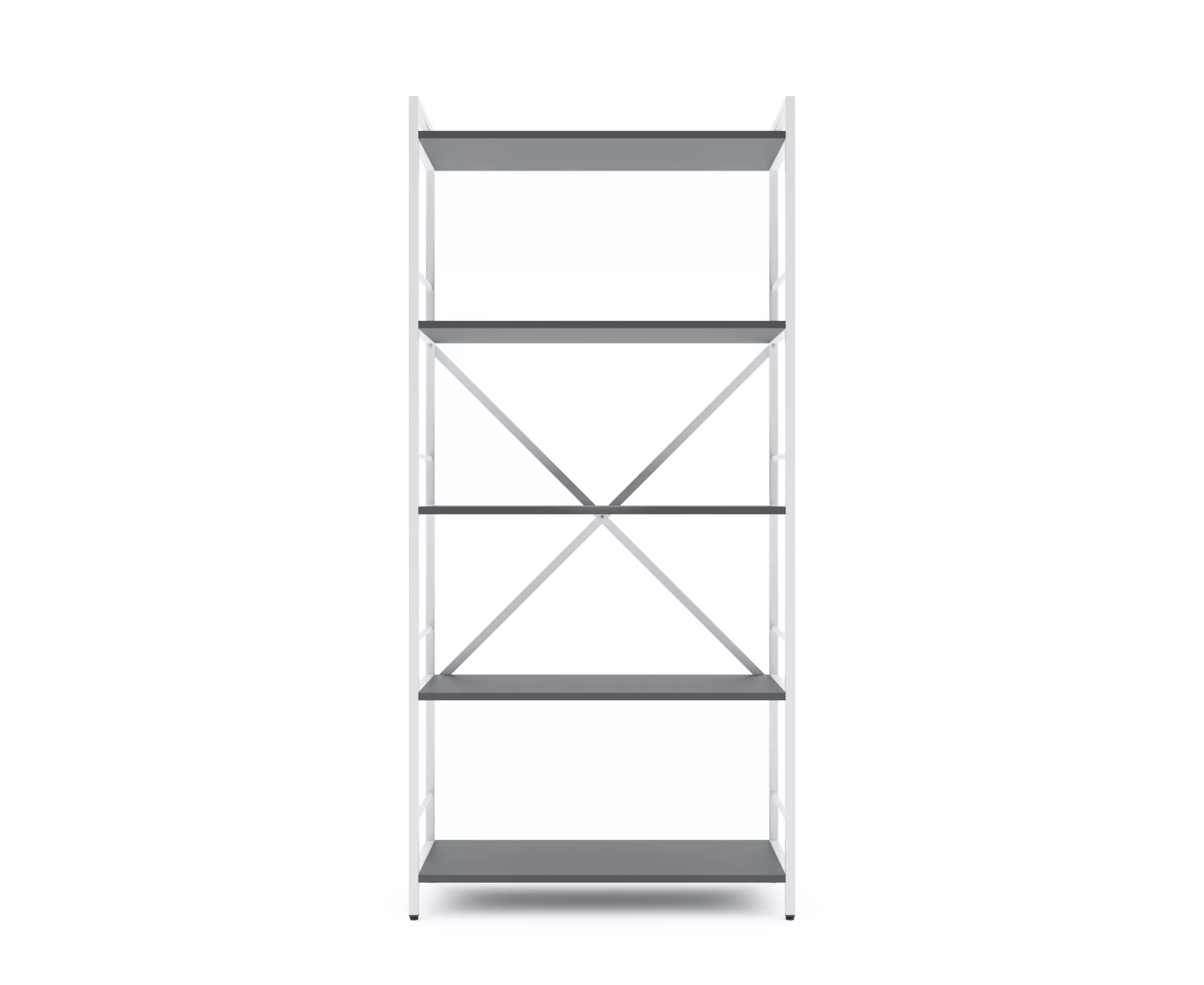 Bibliotecă Nex Loft 1700x800x350 mm, 5 rafturi, PAL, White/Anthracite – design modern și funcționalitate maximă [2]