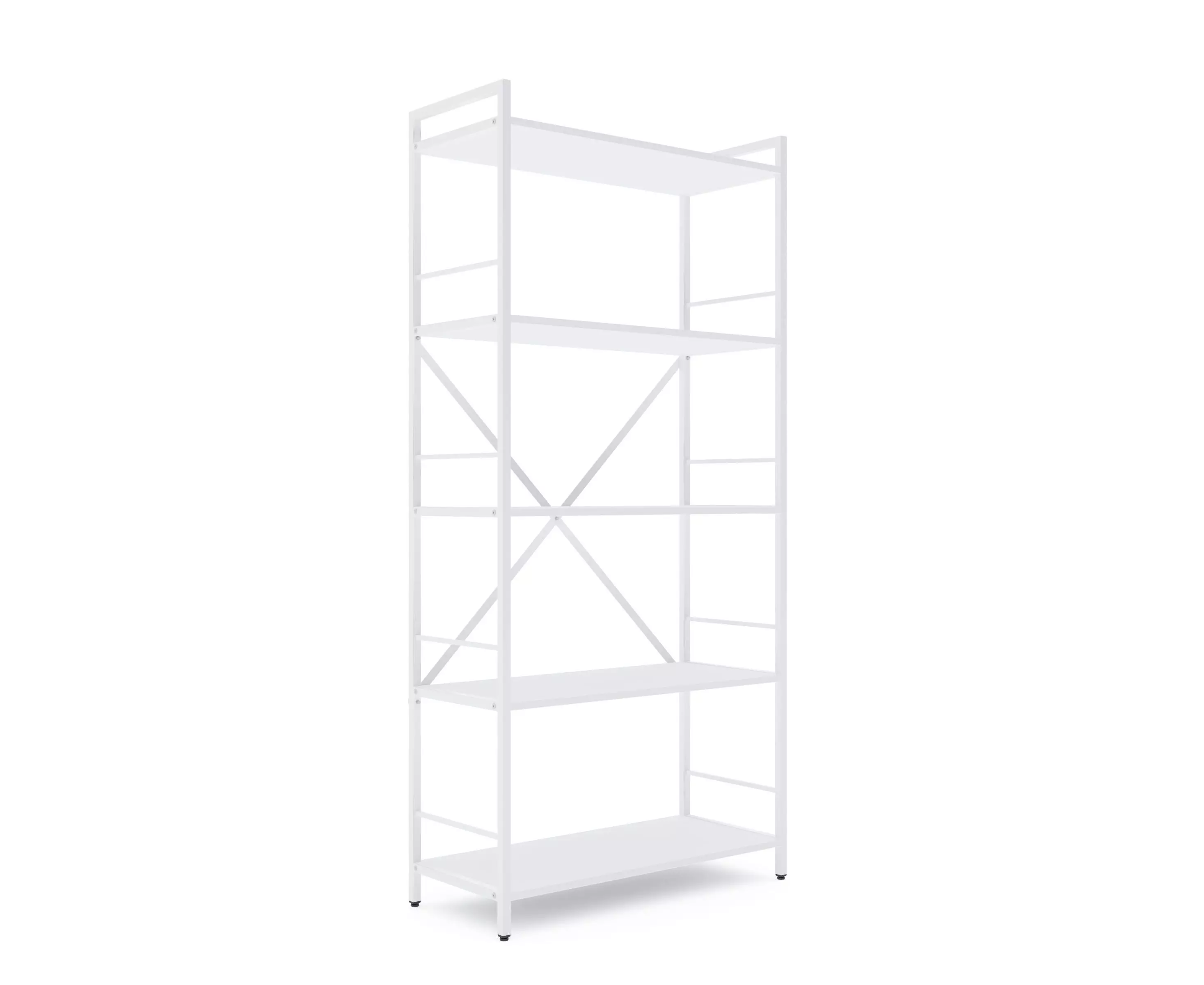 Rafturi pentru prosoape - Bibliotecă Nex Loft 1700x800x350 mm, 5 rafturi, PAL, White/White Snow – soluție modernă pentru depozitare elegantă