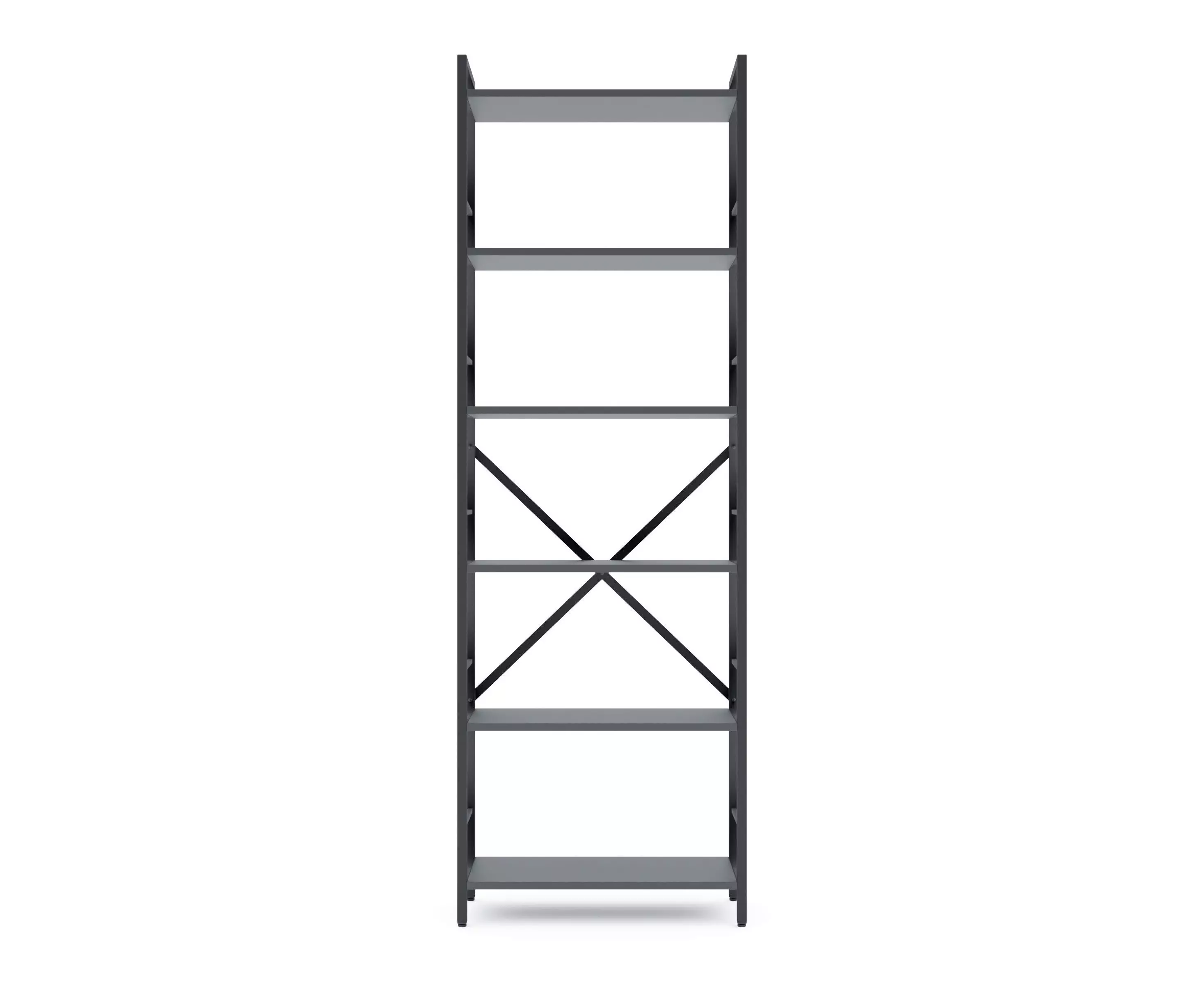 Bibliotecă Nex Loft 1800x600x240 mm, 6 rafturi, PAL, Anthracite/Anthracite – eleganță industrială și durabilitate [2]