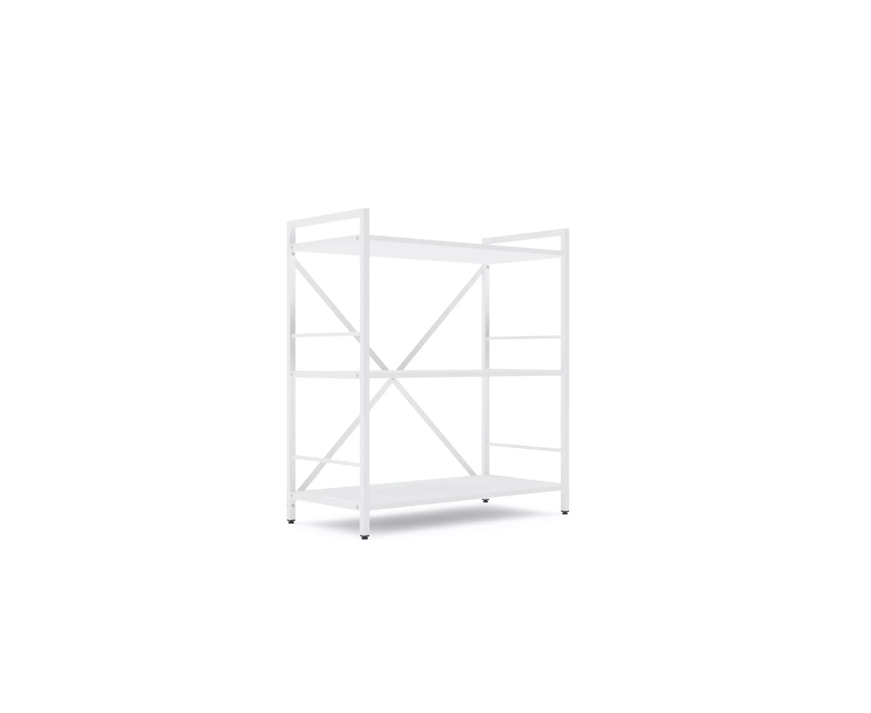 Мебель - Книжный стеллаж Nex Loft 900×800×400 мм – 3 полки из ЛДСП, белый/белый