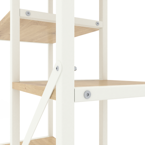 Raft metalic Nex Loft Cascade 1780×700×300 mm, 7 rafturi, White / Oak Artisan – organizare inteligentă și design modern [2]