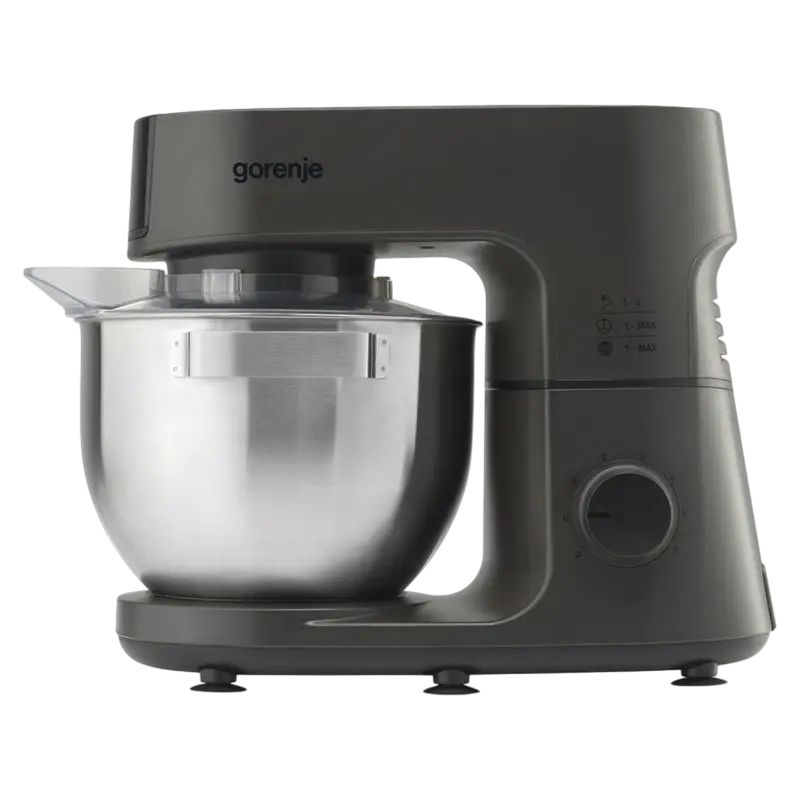 Robot de bucătărie Gorenje MMC1000CA (1000W, Bol 6L Inox, Blender Sticlă 1.5L, Mașină de tocat carne, 6 Viteze + Pulse, Negru) [2]