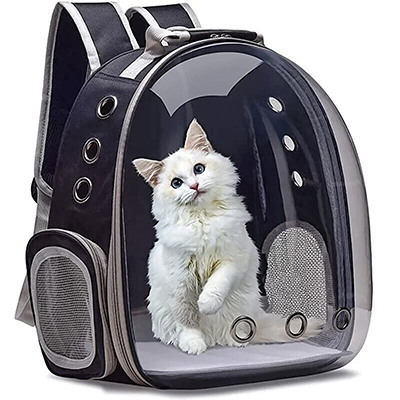Produse pentru animale - Rucsac pentru animale de companie cu fereastra din plastic, buzunar lateral, Jumi, 41x20x33 cm, Negru