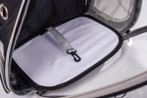Rucsac pentru animale de companie cu fereastra din plastic, cu spate extensibil, buzunar lateral, Jumi, greutate maxima 6 kg, Gri [2]