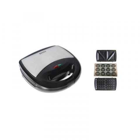 Бытовая техника - Sandwich Maker BROCK SSM 2004 SS, 750W, 3 în 1 (Sandwich, Waffle, Nuci) – Disponibil pe Mobishop.md