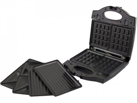 Sandwich Maker Esperanza PORTABELLA EKT006K Black, 750W - 3 în 1: Sandwich Maker, Waffle Maker și Grill într-un singur aparat [1]