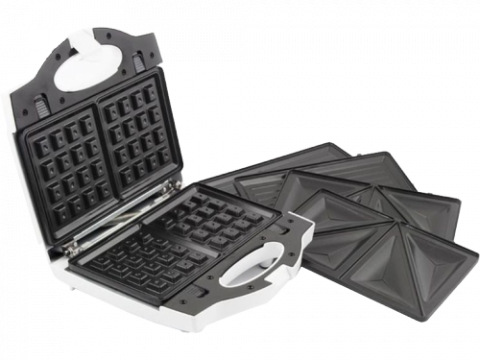 Sandwich Maker Esperanza PORTABELLA EKT006W White, 750W - 3 în 1: Sandwich Maker, Waffle Maker și Grill într-un singur aparat [1]