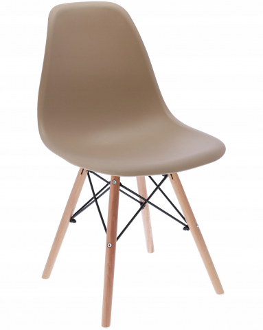 Mobilier - Scaun bucatarie, EVA, Jumi, polipropilena, lemn de fag, 81x46x52cm, Maro