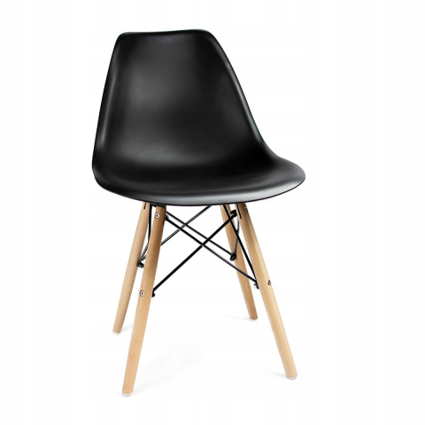 Mobilier - Scaun bucatarie, EVA, Jumi, polipropilena, lemn de fag, 81x46x52cm, Negru