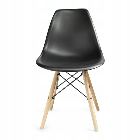 Scaun bucatarie, EVA, Jumi, polipropilena, lemn de fag, 81x46x52cm, Negru [6]