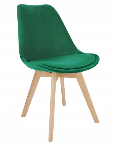 Mobilier - Scaun bucatarie/living, Bari, Jumi, lemn, catifea, 49x60x82 cm, Verde