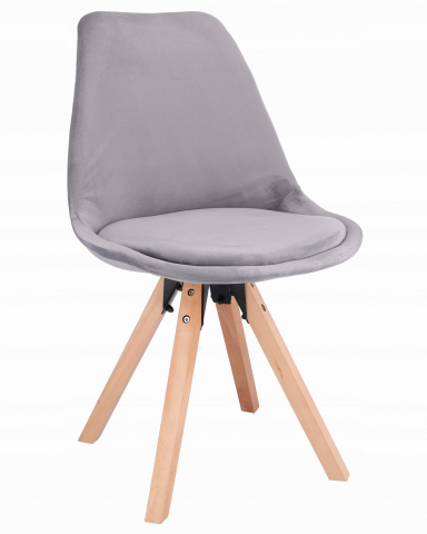 Mobilier - Scaun bucatarie/living, Saida, Jumi, catifea, lemn, 49x52x83 cm, Bej