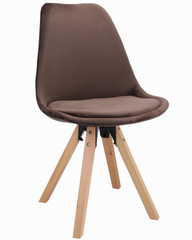 Mobilier - Scaun bucatarie/living, Saida, Jumi, catifea, lemn, 49x52x83 cm, Maro