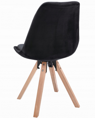 Scaun bucatarie/living, Saida, Jumi, catifea, lemn, 49x52x83 cm, Negru [6]