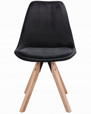 Scaun bucatarie/living, Saida, Jumi, catifea, lemn, 49x52x83 cm, Negru [5]