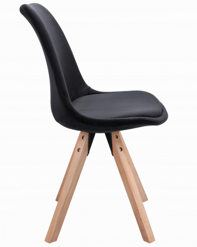 Scaun bucatarie/living, Saida, Jumi, catifea, lemn, 49x52x83 cm, Negru [2]