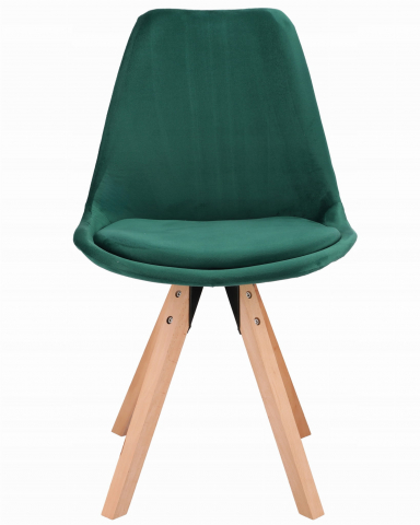 Scaun bucatarie/living, Saida, Jumi, catifea, lemn, 49x52x83 cm, Verde [5]