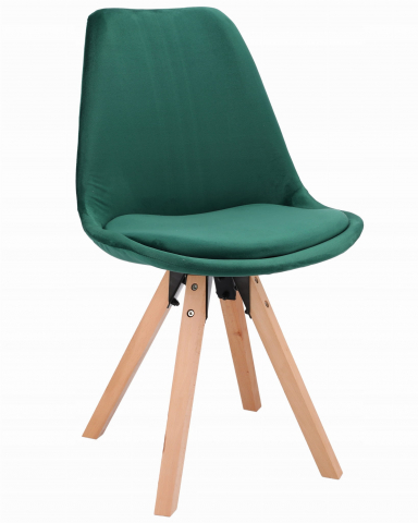 Mobilier - Scaun bucatarie/living, Saida, Jumi, catifea, lemn, 49x52x83 cm, Verde