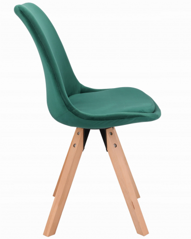 Scaun bucatarie/living, Saida, Jumi, catifea, lemn, 49x52x83 cm, Verde [2]