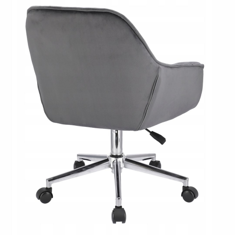 Scaun de birou cu roti Jumi, LARGOCM, 87x60x62cm, catifea, inaltime reglabila, Gri [4]