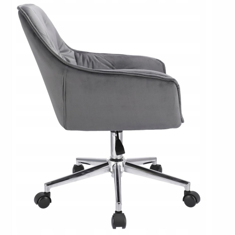 Scaun de birou cu roti Jumi, LARGOCM, 87x60x62cm, catifea, inaltime reglabila, Gri [2]