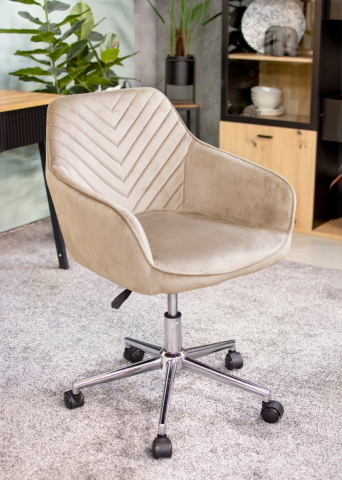 Scaun de birou cu roti Jumi, NAPOLI, 87x57x62cm, inaltime reglabila, Bej [6]