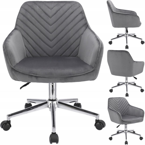 Scaun de birou cu roti Jumi, NAPOLI, 87x57x62cm, inaltime reglabila, Gri [6]