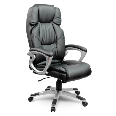 Oficiu - Scaun de birou ergonomic din piele neagră Sofotel EG-227 – Confort Premium și Design Elegant pentru Biroul Tău