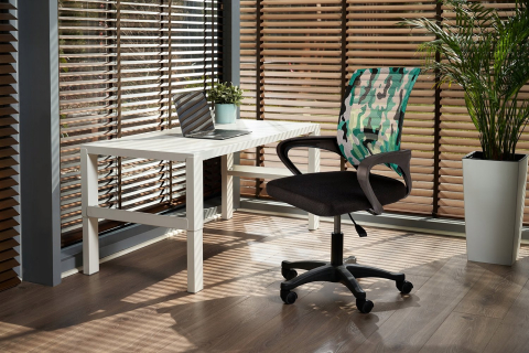 Scaun de birou, Jumi, SMART, 91x64x54cm, inaltime reglabila, capacitate maxima 110kg, Negru/verde [2]