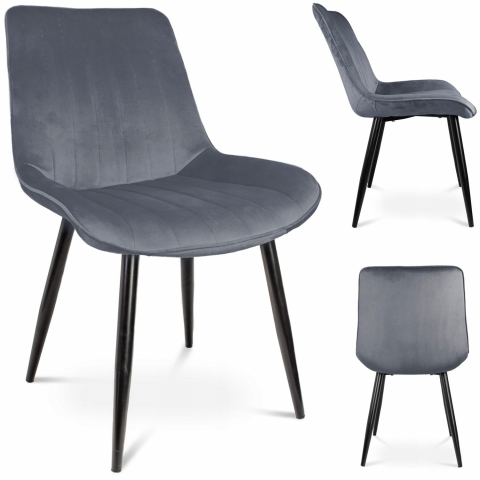 Scaune de bucatarie - Scaun de bucătărie/living Jumi VIVA, Catifea, Gri – Eleganță și Confort