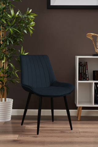 Scaun de bucătărie/living Jumi VIVA, Catifea, Negru – Stil și Eleganță [1]