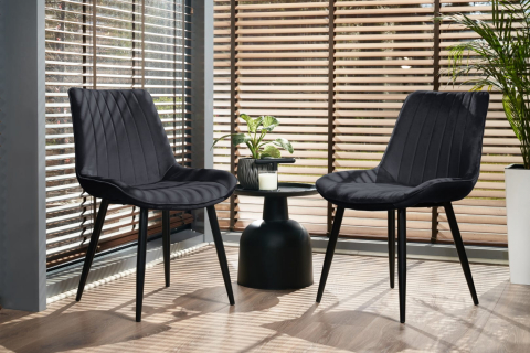 Scaun de bucătărie/living Jumi VIVA, Catifea, Negru – Stil și Eleganță [2]